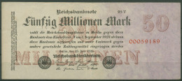 Dt. Reich 50 Millionen Mark 1923, DEU-109c KN 8-stellig Leicht Gebraucht (K1299) - 50 Miljoen Mark