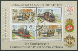 Isle Of Man 1991 Straßenbahnen Eisenbahnen Block 16 Gestempelt (C63013) - Man (Insel)