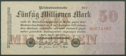 Dt. Reich 50 Millionen Mark 1923, DEU-109c KN 8-stellig, Gebraucht (K1300) - 50 Miljoen Mark