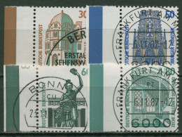 Bund 1987 Sehenswürdigkeiten SWK Mit Rand Links 1339/42 SR Li. Gestempelt - Oblitérés