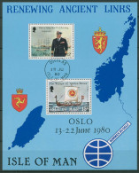Isle Of Man 1980 König Olav V. Von Norwegen Schiff Block 4 Gestempelt (C63011) - Man (Insel)