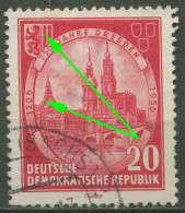 DDR 1956 750 Jahre Dresden Mit Plattenfehler 525 F 40 Gestempelt, Kl. Zahnfehler - Plaatfouten En Curiosa