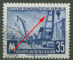 DDR 1956 Leipziger Messe Mit Plattenfehler 519 F 35 Gestempelt - Abarten Und Kuriositäten