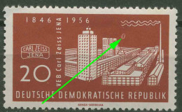 DDR 1956 110 Jahre Carl-Zeiss-Werke Jena Mit Putzenfleck 546 Postfrisch - Variétés Et Curiosités