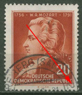 DDR 1956 Wolfgang Amadeus Mozart Mit Plattenfehler 511 F 1 Gestempelt - Abarten Und Kuriositäten