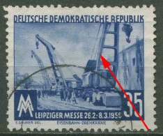 DDR 1956 Leipziger Messe Mit Plattenfehler 519 F 4 Gestempelt, Dünne Stelle - Abarten Und Kuriositäten