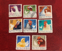 ROUMANIE 1963 8v Used Avec Gomme Mi 2145 /52 Pájaro Bird Pássaro Vogel Ucello Oiseau Rumänien Romania - Ferme