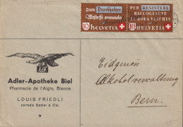 1942 Schweiz Brief Adler Apotheke Biel, Zum: CH Z33c, Mi:CH W Zd 2 Altstoffverwertung Dt.-it - Covers & Documents