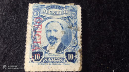 MEKSİKA-1900-1920    10     CENTAVOS    DAMGALI   OFFİCİAL - Mexico