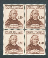 REPUBBLICA 1950 MURATORI QUARTINA ** MNH - 1946-60: Neufs