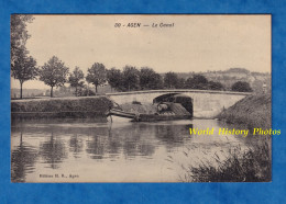 CPA Glacée - AGEN - Bateau Passant Sous Un Pont Sur Le Canal - Péniche ? - Batellerie - édition H.B. - Other & Unclassified