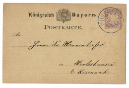 EP E.P. Entier Postale Ganzsache Deutschland Konigreich Bayern Muenchen Munchen Postkarte - Postal  Stationery