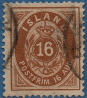 Island 1876 16 Aur Perforation 14:13½ Cancelled - Usati
