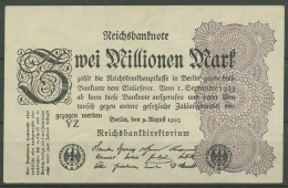 Dt. Reich 2 Millionen Mark 1923, DEU-116d FZ YZ, Leicht Gebraucht (K1255) - 2 Miljoen Mark