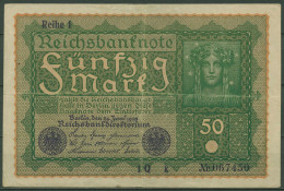 Dt. Reich 50 Mark 1919, DEU-71a Reihe 1 Serie K IQ, Gebraucht (K1456) - 50 Mark