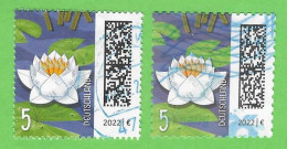 BRD 2022  Mi.Nr. 3651 + 3644 , Seerose / Freimarken - Selbstklebend + Nassklebend - Gestempelt / Fine Used / (o) - Used Stamps