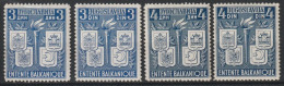 1940 Yugoslavia Balkan Entente (joint With Greece, Romania, Turkey) Set (** / MNH / UMM) - Gezamelijke Uitgaven