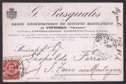 VITTORIO VENETO (TREVISO)  - 1898 - CARTOLINA COMMERCIALE - G. PASQUALIS - REGIO ISTITUTO BACOLOGICO (INT693) - Geschäfte