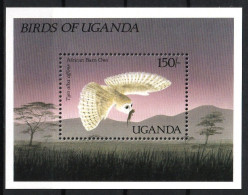 1987 Uganda African Barn Owl Souvenir Sheet (** / MNH / UMM) - Eulenvögel