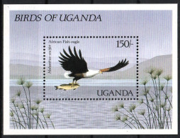 1987 Uganda African Fish Eagle Souvenir Sheet (** / MNH / UMM) - Adler & Greifvögel