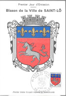 CPA-PHILATELIQUE-50-1966-BLASON De La Ville De ST LO-Edit P.a.c-TBE - Saint Lo