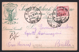 VERONA - 1916 - CARTOLINA COMMERCIALE - SOCIETA CATTOLICA DI ASSICURAZIONE - SPEDITA DA ASIAGO (INT695) - Shops