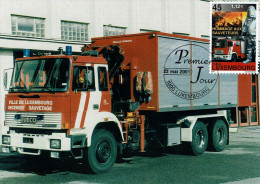 Luxemburg 2001 - MiNr 1534 MK - Feuerwehr - IVECO Margirus - Firemen