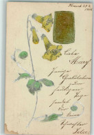 13178141 - Silberdruck Blumen AK Frauenbildnis In Kupferdruck - Autres & Non Classés