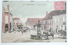 Cpa Couleur 1907 - Neuvy Sautour La Place Du Marché - MAY08 - Neuvy Sautour