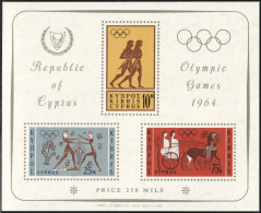 1964 Cyprus Summer Olympic Games In Tokyo Minisheet (** / MNH / UMM) - Summer 1964: Tokyo
