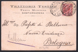 SAMPIERDARENA - GENOVA - 1917 - CARTOLINA COMMERCIALE - TRATTORIA TESTINO (INT686) - Magasins
