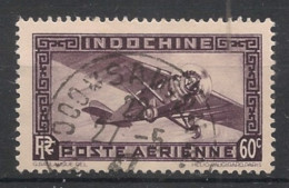 INDOCHINE - 1933-38 - Poste Aérienne PA N°YT. 9 - Avion 60c Violet Foncé - Oblitéré / Used - Gebruikt