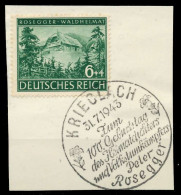 DEUTSCHES REICH 1943 Nr 855 Zentrisch Gestempelt Briefstück X8B039A - Oblitérés