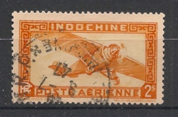 INDOCHINE - 1933-38 - Poste Aérienne PA N°YT. 12 - Avion 2pi Jaune - Oblitéré / Used - Gebraucht