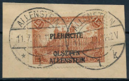 ALLENSTEIN Nr 12b Zentrisch Gestempelt Briefstück Gepr. X49A98A - Andere & Zonder Classificatie