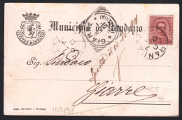 RANDAZZO (CATANIA) - 1901 - CARTOLINA INTESTATA - MUNICIPIO DI MILAZZO (INT697) - Winkels
