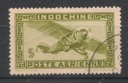 INDOCHINE - 1942-44 - Poste Aérienne PA N°YT. 24 - Avion 5c Olive - Oblitéré / Used - Gebraucht