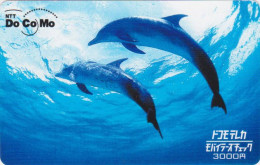 Télécarte Prépayée JAPON - ANIMAL - DAUPHIN - DOLPHIN Japan Prepaid Docomo Prepaid Phonecard For Mobile Phone - 356 - Dolphins