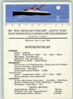 13150541 - Speisekarte  4. Juli 1934 AK - Passagiersschepen