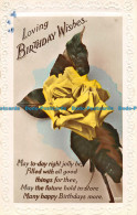 R162120 Greetings. Loving Birthday Wishes. Yellow Rose. RP - Monde