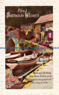 R162121 Greetings. Fond Birthday Wishes. House And Boats. RP - Monde
