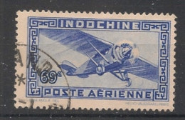 INDOCHINE - 1942-44 - Poste Aérienne PA N°YT. 34 - Avion 69c Outremer - Oblitéré / Used - Used Stamps