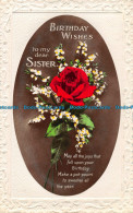 R162161 Greetings. Birthday Wishes. Red Rose. RP. 1932 - World