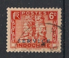 INDOCHINE - 1933 - Service N°YT. 6 - Angkor 6c Rouge - Oblitéré / Used - Oblitérés