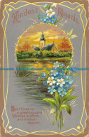 R162233 Greetings. Kindest Regards. Church Near The River. Coloured Enamelette. - World