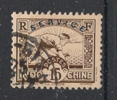 INDOCHINE - 1933 - Service N°YT. 8 - Rizière 15c Sépia - Oblitéré / Used - Usati