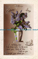 R162250 Greetings. All Birthday Joys. Flowers In Vases. RP - World