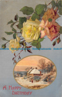 R162259 Greetings. A Happy Birthday. House In Snow. Roses. Wildt And Kray. 1906 - World