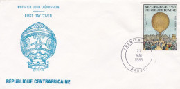 Centrafricaine--1983--FDC--Transport Aérien Du Courrier Par Ballon --montgolfière--cachet  BANGUI - Centrafricaine (République)