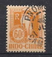 INDOCHINE - 1908 - Taxe TT N°YT. 14 - Dragon D'Angkor 60c Jaune - Oblitéré / Used - Used Stamps